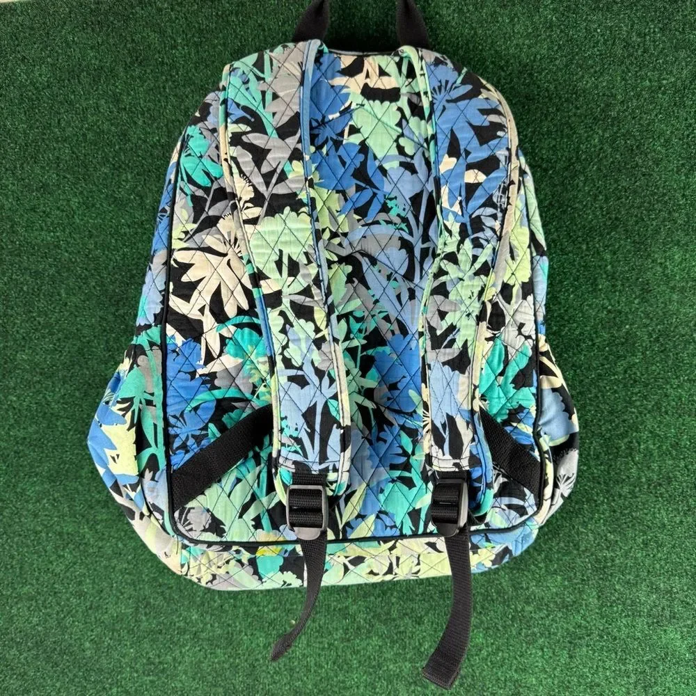 Vera Bradley Floral Backpack Paisley 13” Blue Green